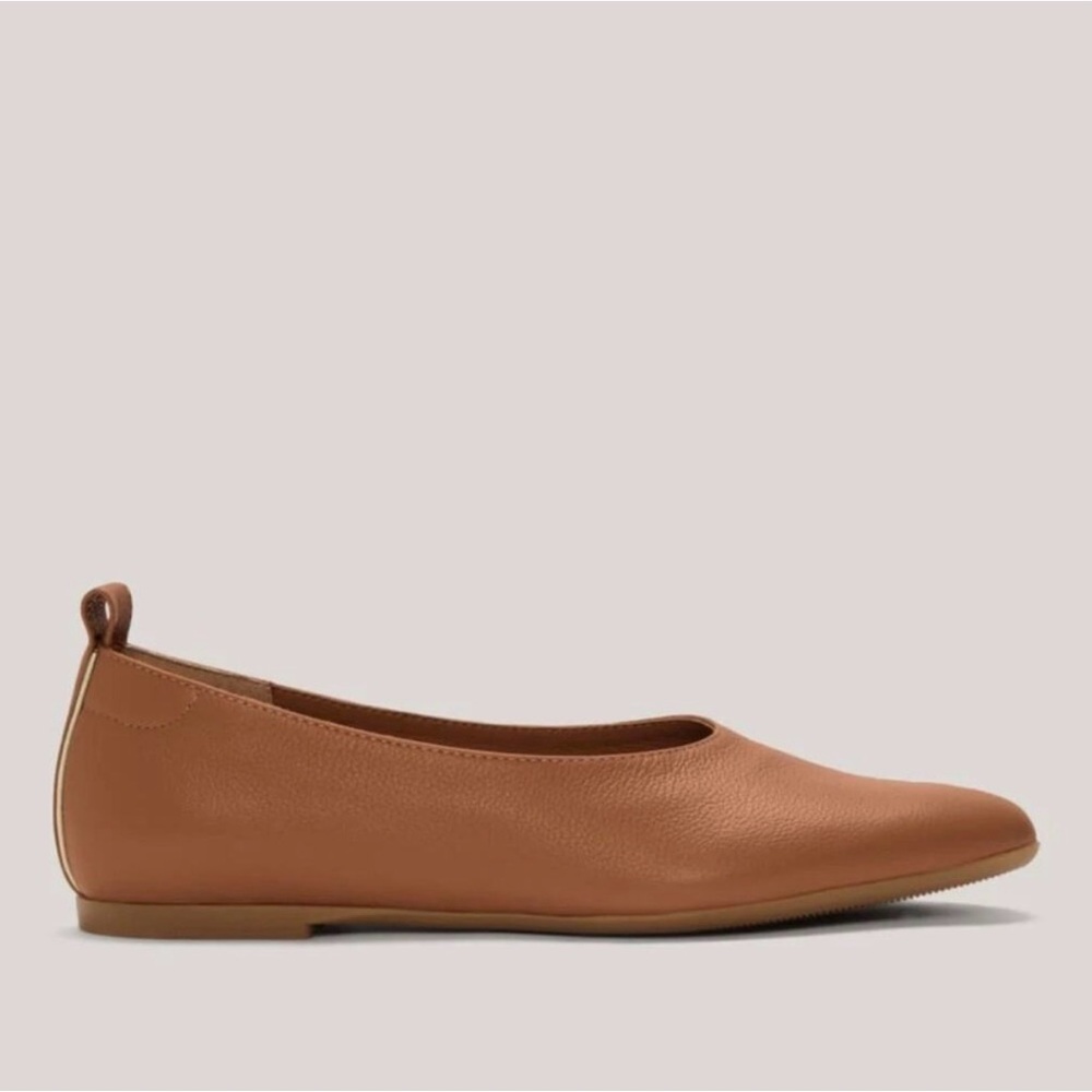 Everlane Day Glove Cognac Leather Ballet Flat